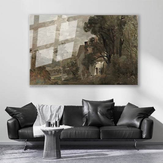 Cam Yatay Duvar Tablosu Cam Vintage Doga Manzarasi7 Ev Ofis Salon Modern Duvar Tablosu