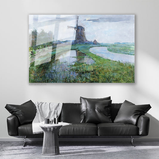 Cam Yatay Duvar Tablosu Cam Vintage Kirsal Manzarasi7 Ev Ofis Salon Modern Duvar Tablosu