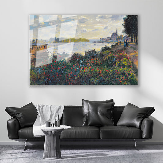 Cam Yatay Duvar Tablosu Cam Vintage Manzara3 Ev Ofis Salon Modern Duvar Tablosu