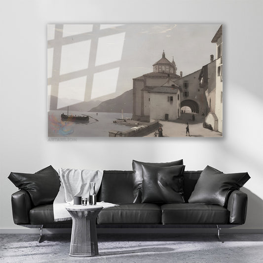 Cam Yatay Duvar Tablosu Cam Vintage Sehir Manzarasi Ev Ofis Salon Modern Duvar Tablosu