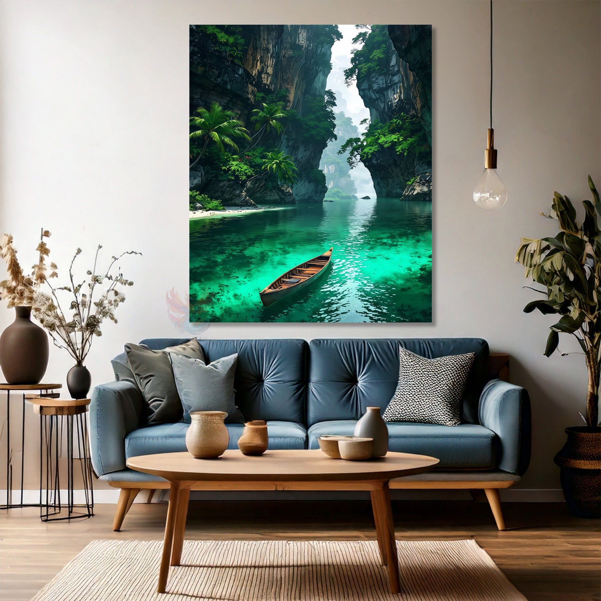 Yeşil Geçit Modern Dikey Kanvas Tablo