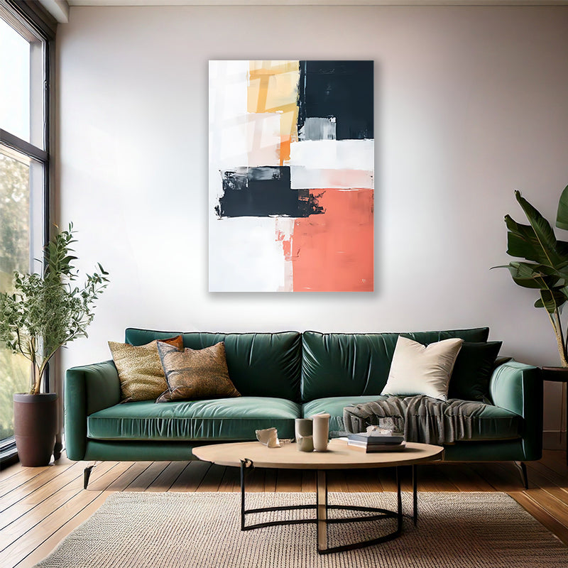 Abstract Glass Painting Colorful Brush Strokes Modern Living Room Painting Decoration Wall Painting Home Gift