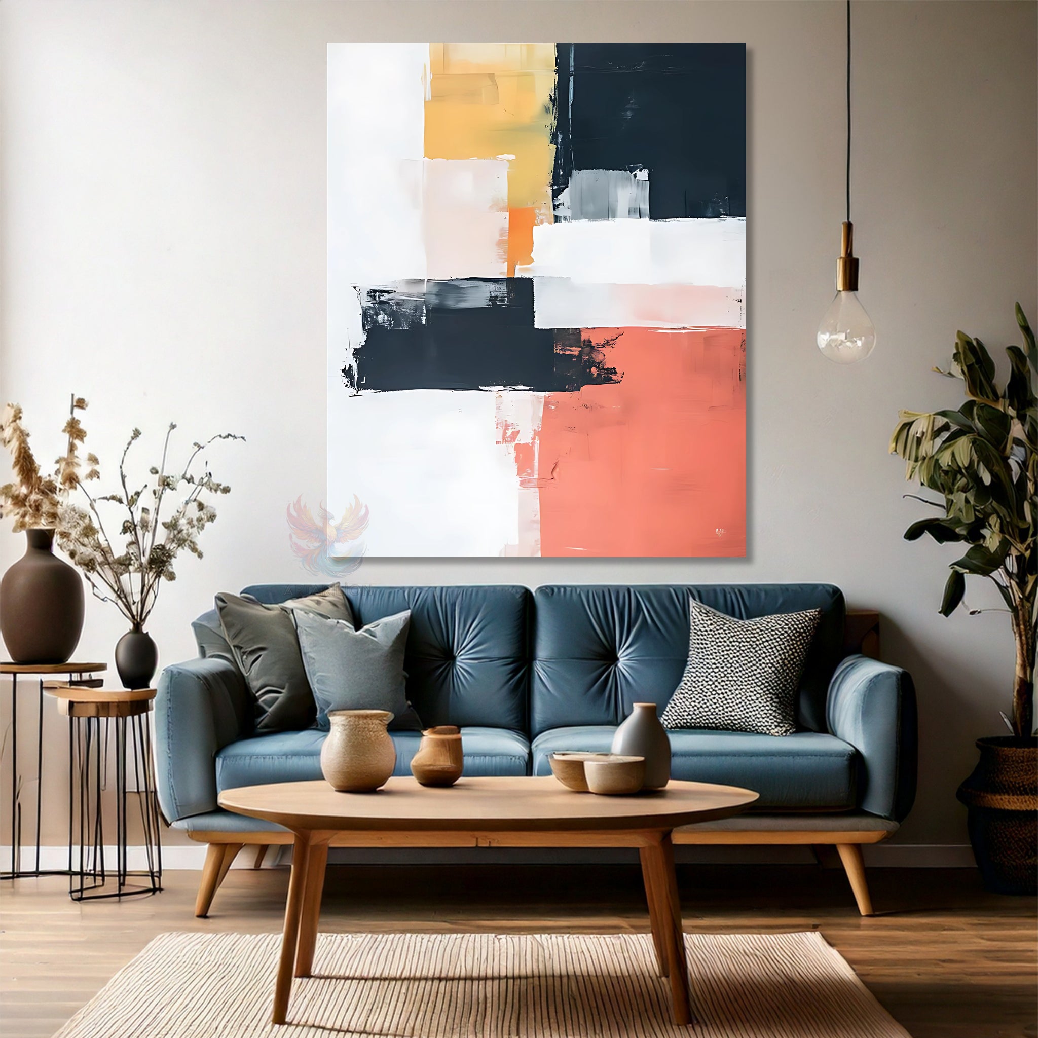 Soyut Renkli Fırça Darbeleri Modern Kanvas Tablo