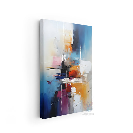 Oil Painting Look Abstract Canvas Painting Colorful Brush Strokes Modern Living Room Canvas Wall Painting