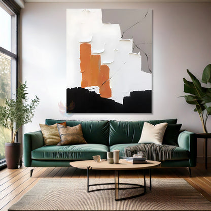 Oil Painting Look Abstract Canvas Painting Brush Strokes Modern Living Room Canvas Wall Painting