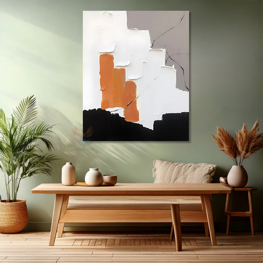 Oil Painting Look Abstract Canvas Painting Brush Strokes Modern Living Room Canvas Wall Painting
