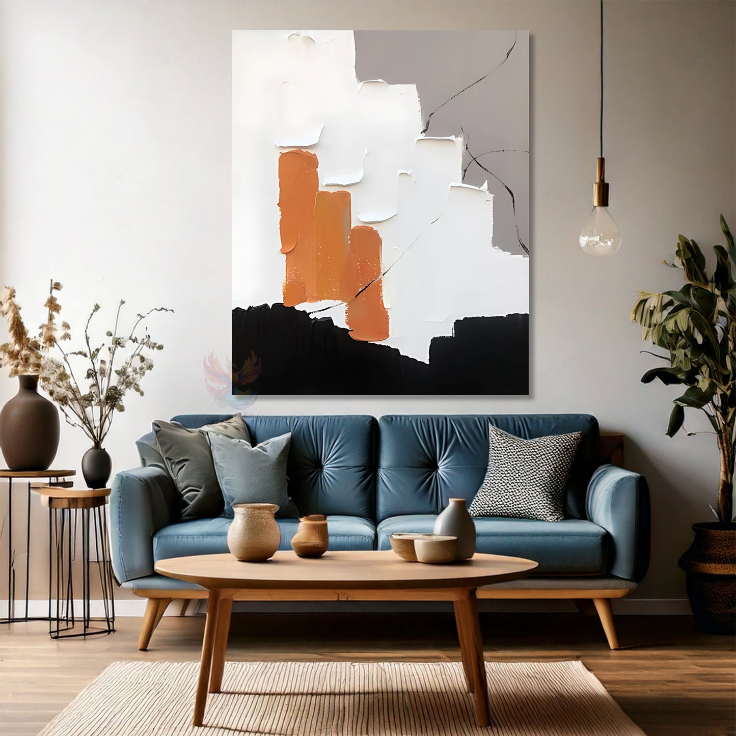 Oil Painting Look Abstract Canvas Painting Brush Strokes Modern Living Room Canvas Wall Painting