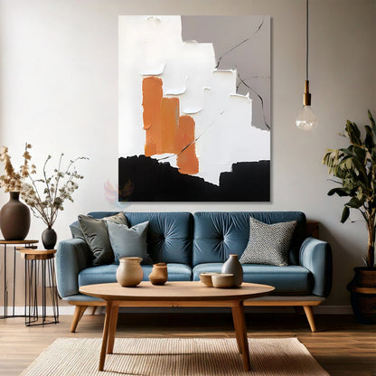 Oil Painting Look Abstract Canvas Painting Brush Strokes Modern Living Room Canvas Wall Painting