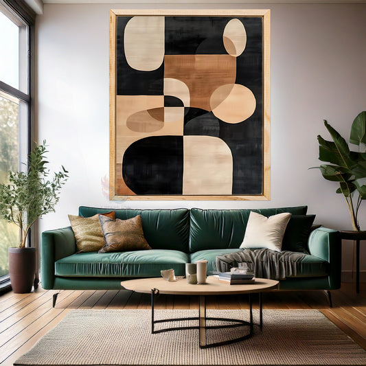 Soyut Tasarım Ahşap Çerçeveli MDF Tablo Modern Salon Tablosu Ev Dekorasyon Tablosu Yeni Ev Hediyesi