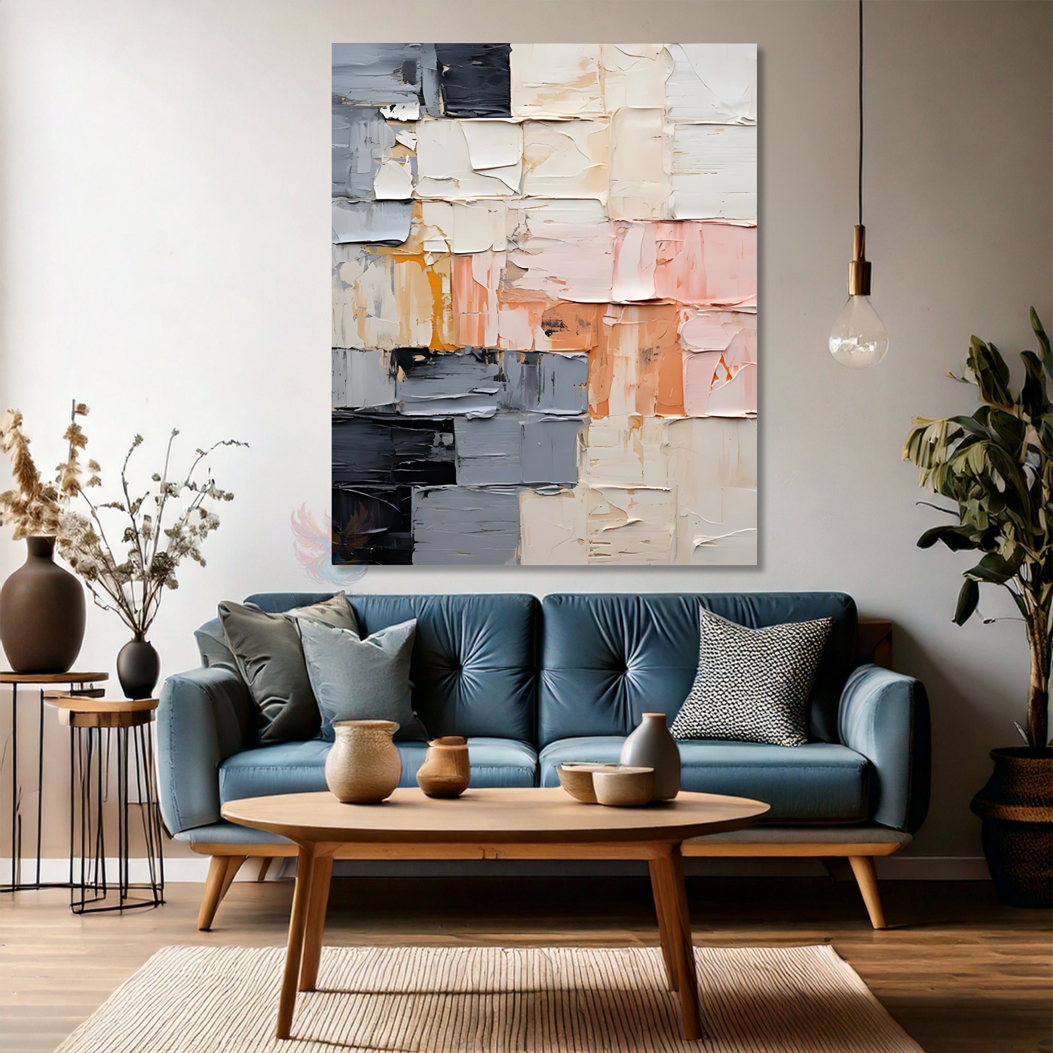 Yağlı Boya Görünümlü Soyut Sade Modern Kanvas Tablo