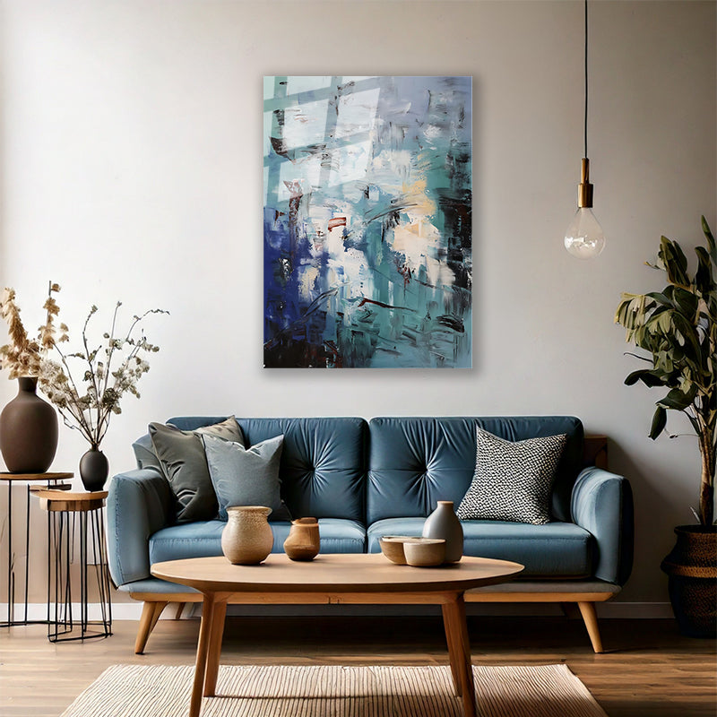 Soyut Temalı Cam Tablo Modern Salon Tablosu Ev Dekorasyon Cam Duvar Tablosu Yeni Ev Hediyesi