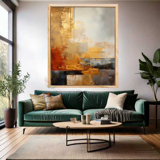 Soyut Şık ve Sade Ahşap Çerçeveli MDF Tablo Modern Tablo Salon Tablosu Ev Dekorasyon Duvar Tablosu