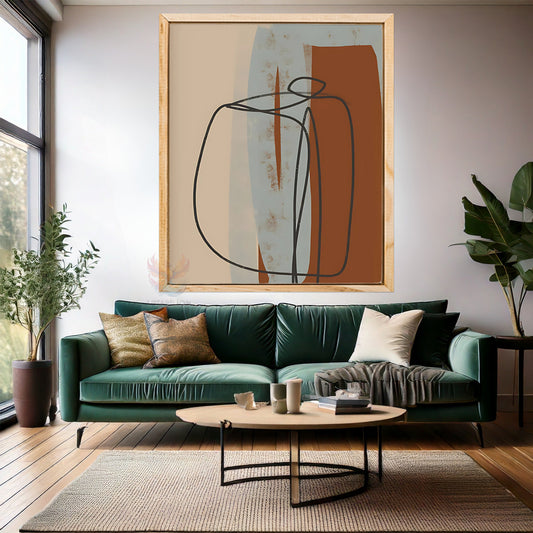 Ahşap Çerçeveli MDF Duvar Tablosu Soyut Dijital Baskı Salon Tablosu Modern Tasarım Tablo