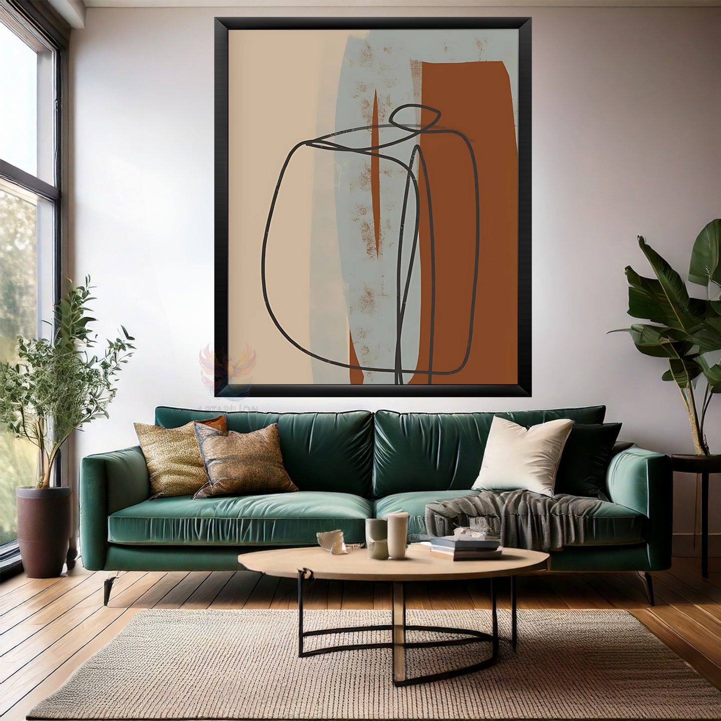 Ahşap Çerçeveli MDF Duvar Tablosu Soyut Dijital Baskı Salon Tablosu Modern Tasarım Tablo