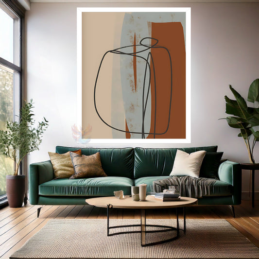 Ahşap Çerçeveli MDF Duvar Tablosu Soyut Dijital Baskı Salon Tablosu Modern Tasarım Tablo