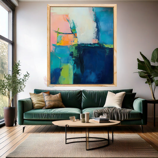 Ahşap Çerçeveli MDF Duvar Tablosu Soyut Dijital Baskı Salon Tablosu Modern Tasarım Tablo Ev Dekoru