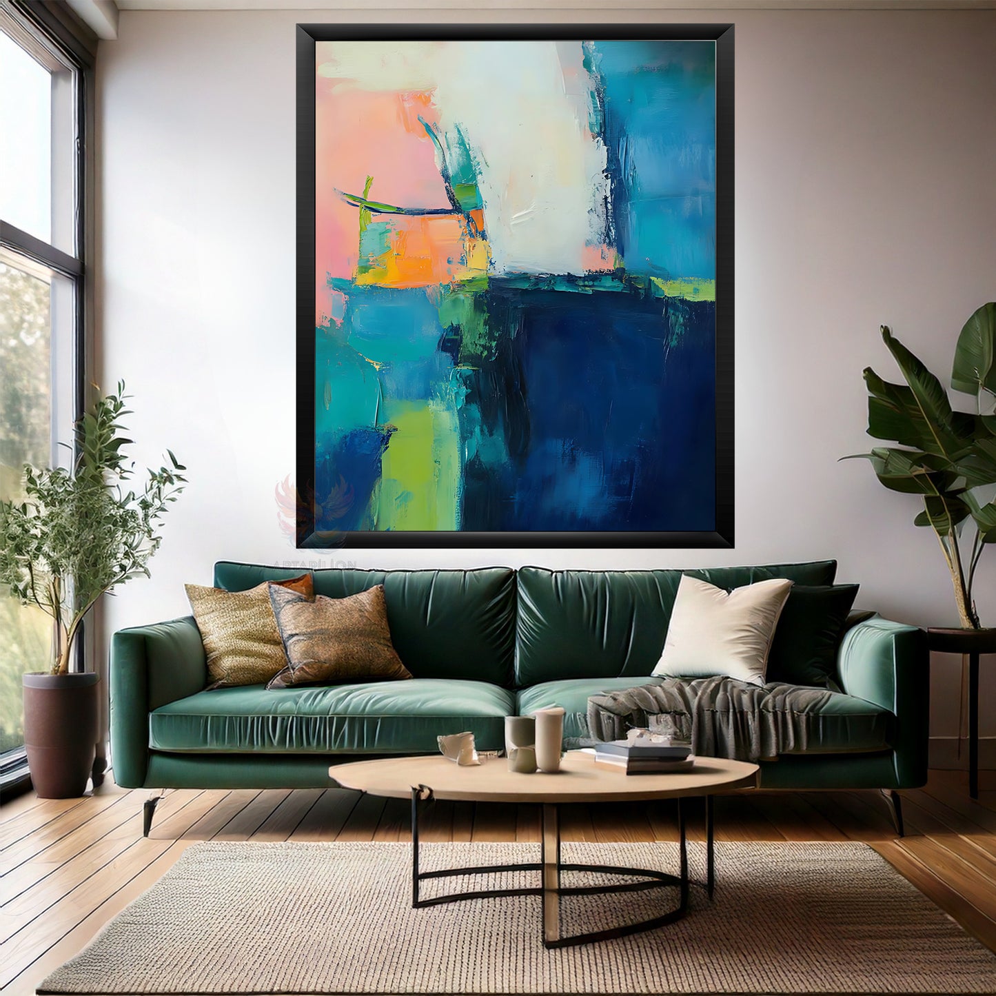 Ahşap Çerçeveli MDF Duvar Tablosu Soyut Dijital Baskı Salon Tablosu Modern Tasarım Tablo Ev Dekoru