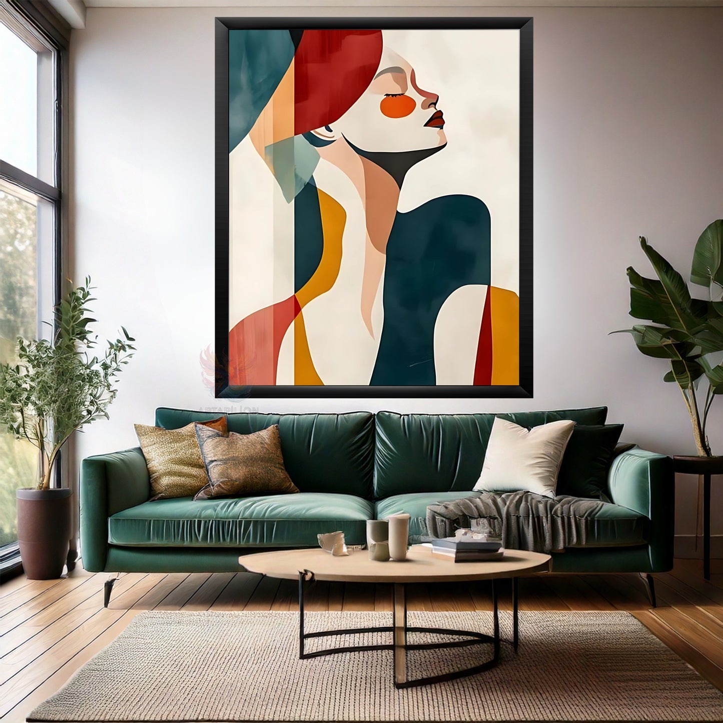 Soyut Çizim Kadın Resmi Ahşap Çerçeveli MDF Tablo Duvar Tablosu Modern Ev Dekoru MDF Salon Tablosu