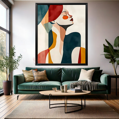 Soyut Çizim Kadın Resmi Ahşap Çerçeveli MDF Tablo Duvar Tablosu Modern Ev Dekoru MDF Salon Tablosu