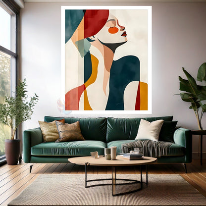 Soyut Çizim Kadın Resmi Ahşap Çerçeveli MDF Tablo Duvar Tablosu Modern Ev Dekoru MDF Salon Tablosu