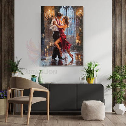 Tango Yapan Çift Kanvas Tablo Duvar Tablosu Modern Ev Dekoru Kanvas Salon Tablosu