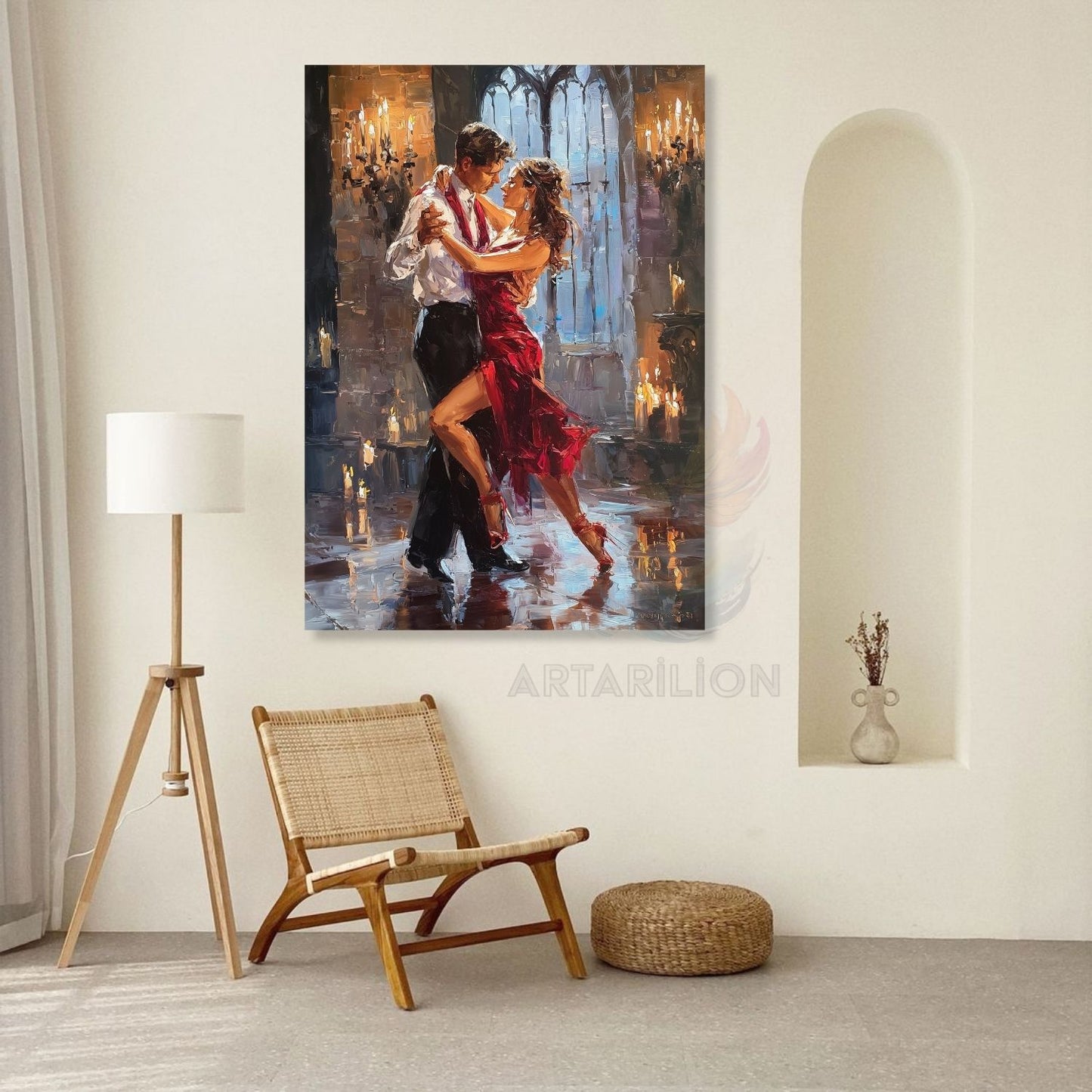 Tango Yapan Çift Kanvas Tablo Duvar Tablosu Modern Ev Dekoru Kanvas Salon Tablosu